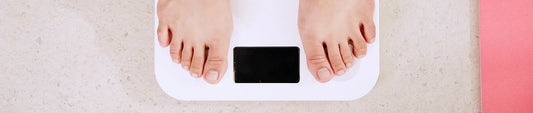 Feet on a weight scale