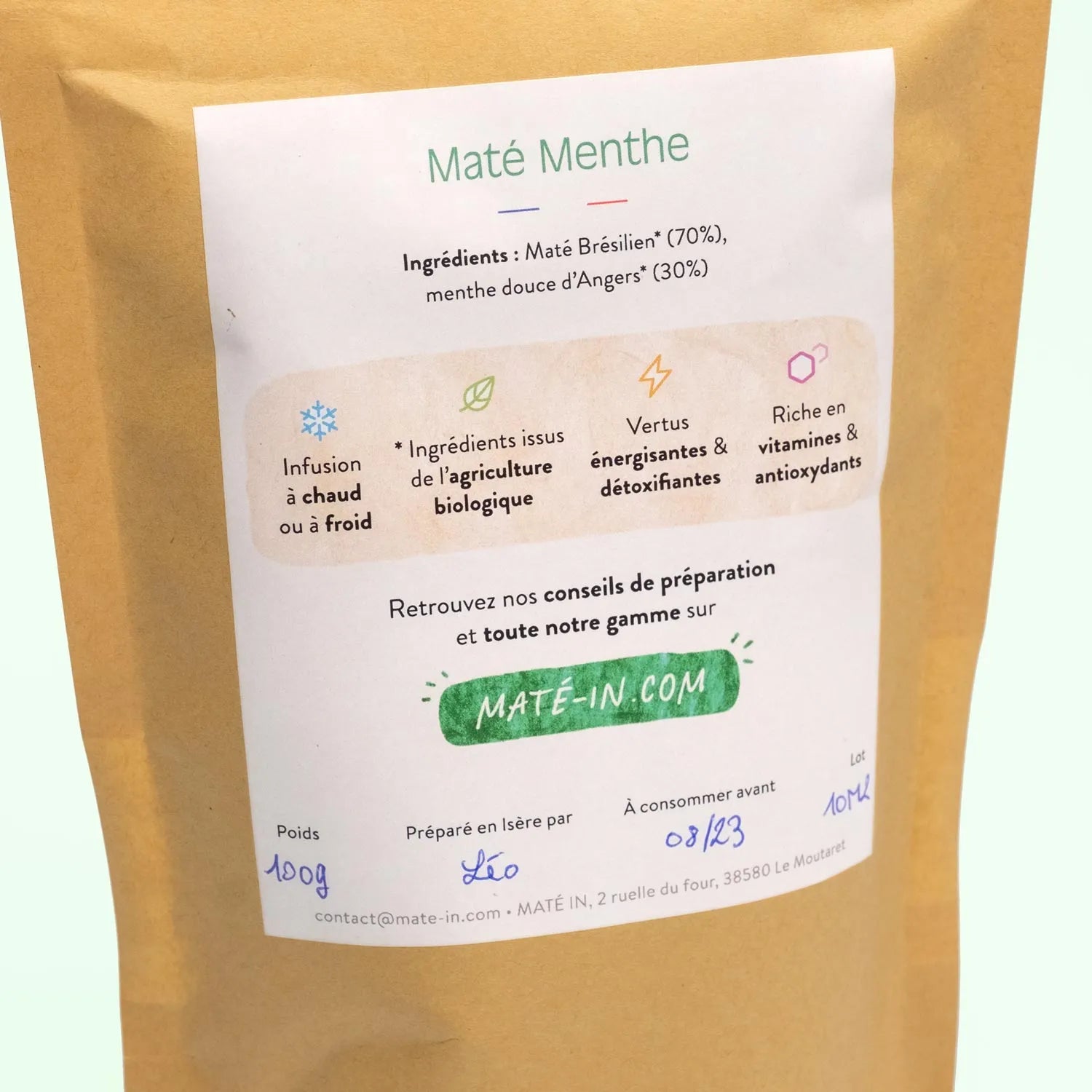 sachet maté bio menthe ingrédients